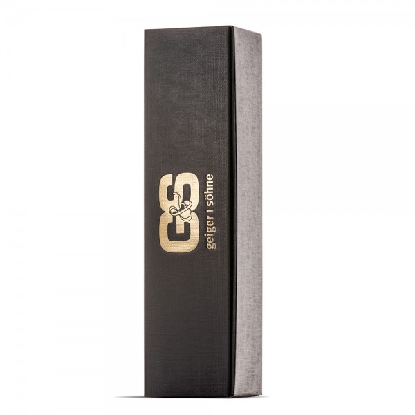 Präsentkarton mit gold geprägtem G&S Logo Einzelverpackung für Flaschen